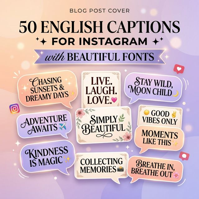 แจก 50 แคปชั่นไอจีภาษาอังกฤษ ความหมายดีๆ พร้อมตัวอย่างฟอนต์สวยๆ